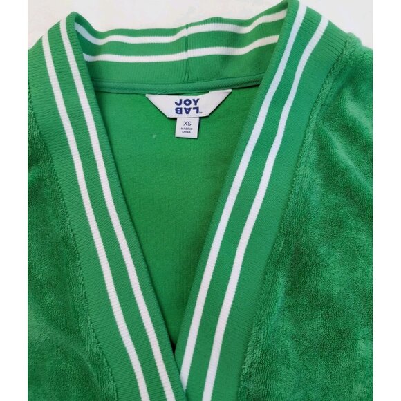 JoyLab Cropped Fit Cardigan Sweatshirt Womens XS Loose Fit Casual Comfy Green - Picture 5 of 12